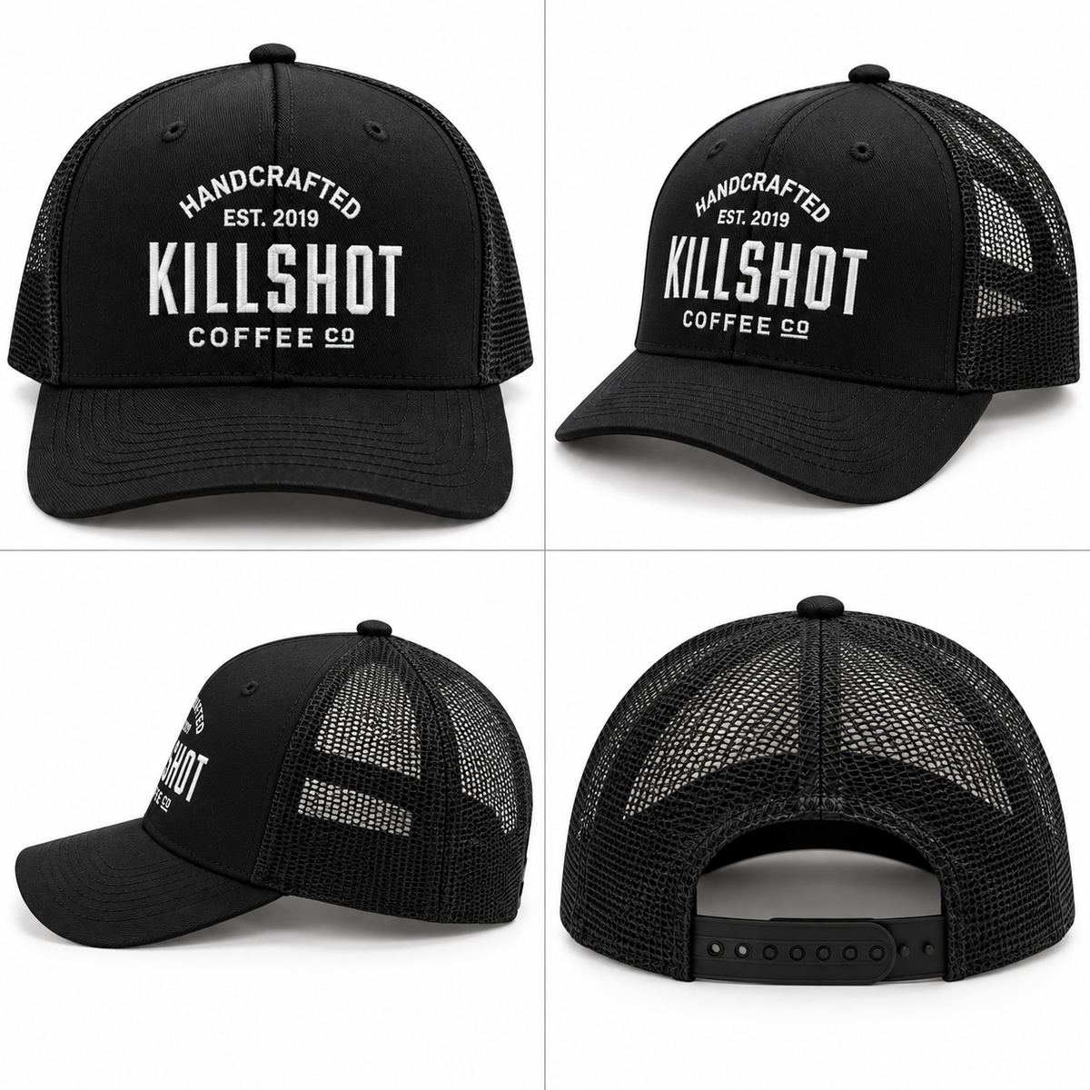 Company Logo Trucker Hat, Black