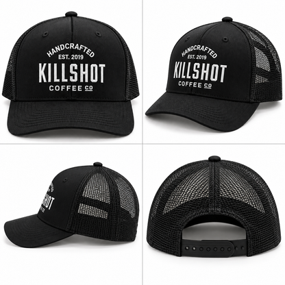 Company Logo Trucker Hat, Black